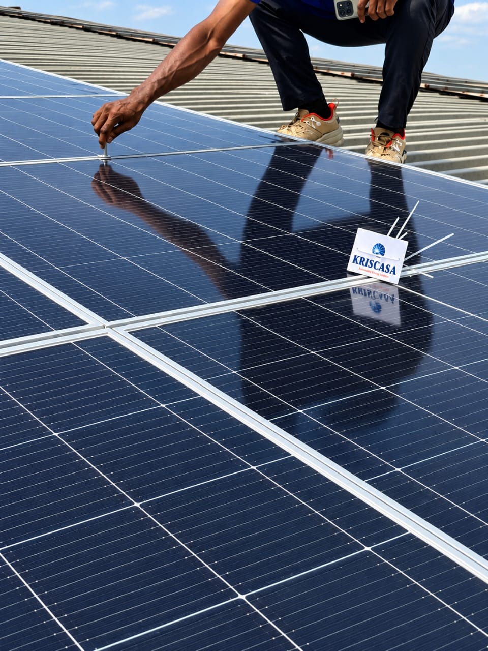Clean solar panels installed by Kriscasa Power & Solar Limited