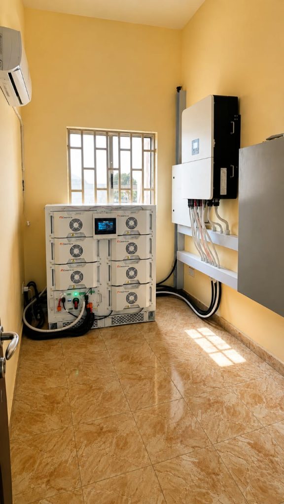 Commercial solar battery energy storage system supplied by Kriscasa Power & Solar Limited
